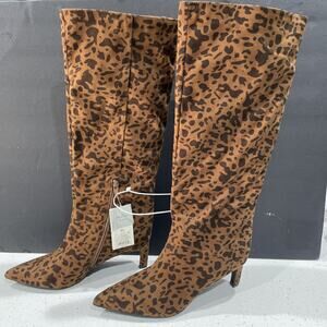 Mid Calf Heels Boots Pointed Toe Animal Print Sz 8.5 – A New Day